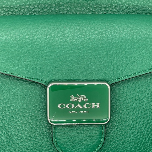 Coach Mini Pepper Crossbody in Green Leather with Silver Hardware - Picture 12 of 14
